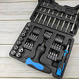 Універсальний набір викруток і біт із тріскачкою та головками в кейсі інструмент для дому авто та електроніки, фото 3