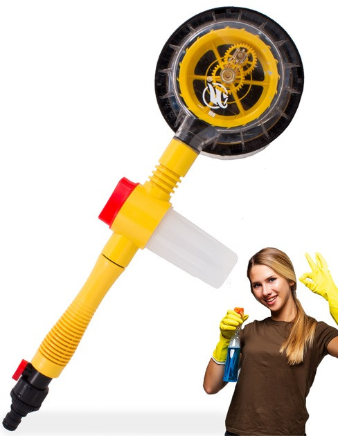 Обертова щітка-насадка на шланг Water Blast з резервуаром для мийного засобу 2 режими для миття, фото 1