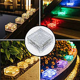 Садовий світильник Крижаний Куб RGB на сонячній батареї автоввімкнення 4 кольори LED для вулиці клумби, фото 2