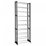 Полиця для взуття Amazing Shoe Rack на 30 пар 10 ярусів розбірна металева стійка-органайзер чорна, фото 4