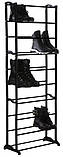 Полиця для взуття Amazing Shoe Rack на 30 пар 10 ярусів розбірна металева стійка-органайзер чорна, фото 5