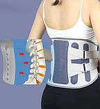 Регульований ортопедичний корсет RD-1814 для спини з підтримкою попереку та фіксувальною пластиною, фото 5