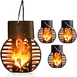 Сонячні підвісні садові світильники Garden Light 9 з ефектом полум'я, IP65, 4 шт., фото 3