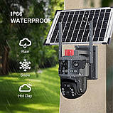 Поворотна вулична IP камера 600 Вт 4G PT 360°, 12 МП із сонячною панеллю, фото 4