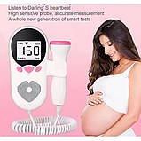 Фетальний доплер XL-1311, портативний, 3 МГц, батарейки, вимірювання серцебиття плоду, рожевий, фото 3