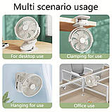 Настільний USB вентилятор із 3 турбінами, 360° поворот, знімна решітка, для офісу та дому, фото 10