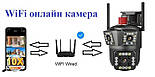 Вулична Wi-Fi камера HW-SM1-20S 12 МП із трьома незалежними об'єктивами та PTZ керуванням, фото 3