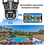 Вулична Wi-Fi камера HW-SM1-20S 12 МП із трьома незалежними об'єктивами та PTZ керуванням, фото 8
