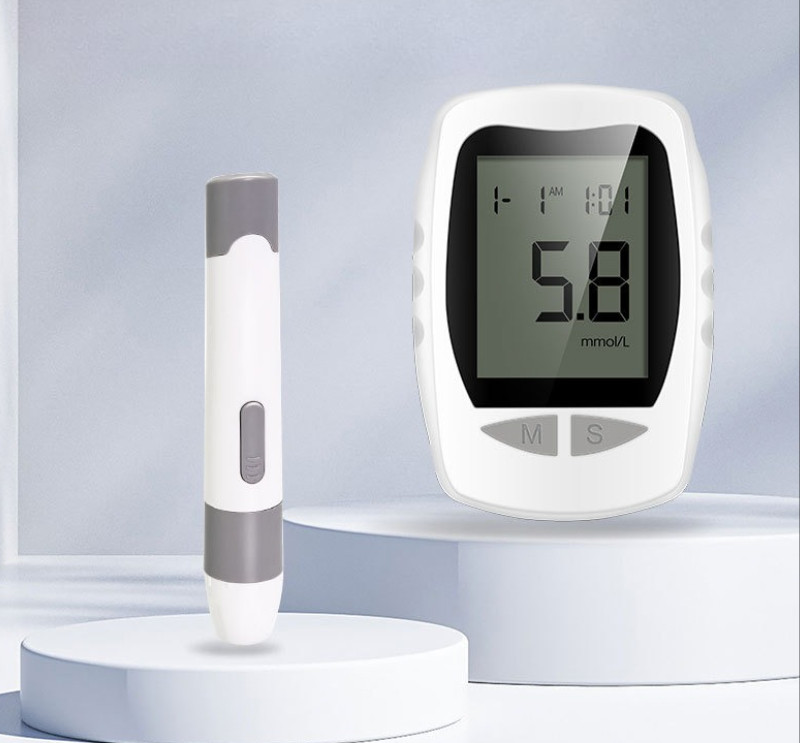 Глюкометр для контролю цукру з комплектом 50 тест-смужок і ланцетів, пам'ять на 180 вимірювань, без кодування, фото 1