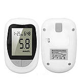 Глюкометр для контролю цукру з комплектом 50 тест-смужок і ланцетів, пам'ять на 180 вимірювань, без кодування, фото 5