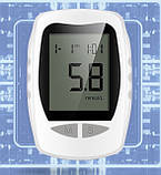 Глюкометр для контролю цукру з комплектом 50 тест-смужок і ланцетів, пам'ять на 180 вимірювань, без кодування, фото 10