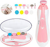 Електричний тример для нігтів 6-в-1 з LED-підсвіткою, безпечний для дітей і дорослих, фото 9