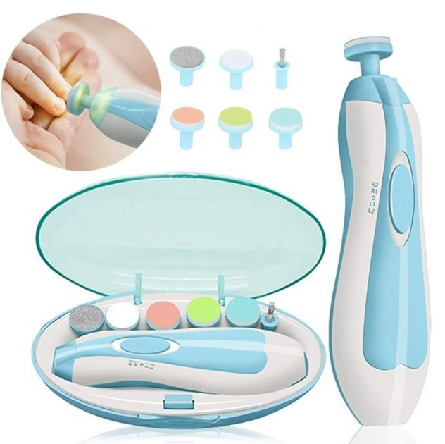 Електричний тример для нігтів 6-в-1 з LED-підсвіткою, безпечний для дітей і дорослих, фото 1