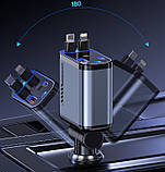 Автозарядний пристрій «Зоряне небо», USB, Type-C, Lightning, 66 Вт, QC 3.0, PD, фото 3