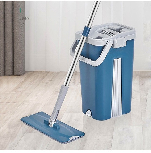 Комплект для прибирання MOP 502 з відром 8 л і автоматичним віджиманням, складана ручка, фото 1