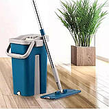 Комплект для прибирання MOP 502 з відром 8 л і автоматичним віджиманням, складана ручка, фото 2