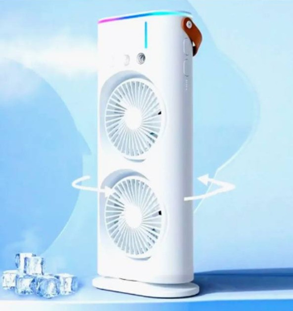 Портативний вентилятор-зволожувач LY-887 з водяним туманом і LED-підсвіткою, фото 1