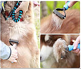 Ковтуноріз-щітка 2 в 1 для тварин, 17×9 см, вичісує шерсть і підшерстя, сталь, фото 2