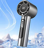 Портативний мінівентилятор R2 з LED-дисплеєм, USB, акумулятор 1800 мА·год, 100 швидкостей, фото 5