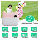 Дитячий фотоапарат миттєвого друку Q9, Bluetooth, 48 МП, рожевий/блакитний, фото 6