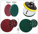 Набір DS-012, 8 щіток і насадок для дриля, чищення плитки, килимів, ванн, авто, фото 5