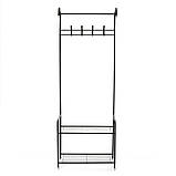 Підлогова вішалка J059 для одягу та взуття, 170×60×35 см, металева, чорна, фото 5