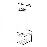 Підлогова вішалка J059 для одягу та взуття, 170×60×35 см, металева, чорна, фото 7