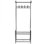Підлогова вішалка J059 для одягу та взуття, 170×60×35 см, металева, чорна, фото 8