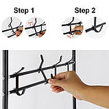 Підлогова вішалка J059 для одягу та взуття, 170×60×35 см, металева, чорна, фото 3