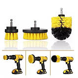 Щітки-насадки для дриля/шурупокрута, 3 шт., для авто, килимів, меблів, плитки, фото 2