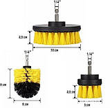 Щітки-насадки для дриля/шурупокрута, 3 шт., для авто, килимів, меблів, плитки, фото 10