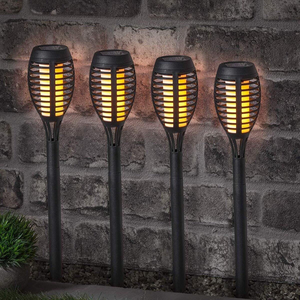 Садові світильники Art-Deco Spotlight Garden Flames на сонячній батареї ефект полум'я 2 шт., фото 1