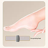 Електрична шліфувальна машинка для п'ят акумуляторна 2 режими USB роликова пилка для ніг, фото 2