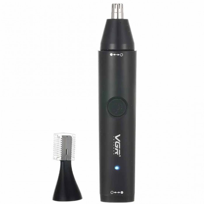 Тример VGR V-613 2 в 1 для носа вух і окантовки USB заряджання вологозахисту насадка для гоління, фото 1
