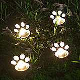 Сонячні вуличні ліхтарі Лапки 4 шт. тепле біле світло IP44 для саду та доріжок, фото 2