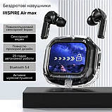 Бездротові навушники Inspire Air MAX прозорий кейс LCD сенсорне керування Bluetooth 5.0, фото 9