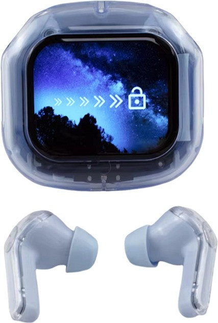 Бездротові навушники Inspire Air MAX прозорий кейс LCD сенсорне керування Bluetooth 5.0, фото 1