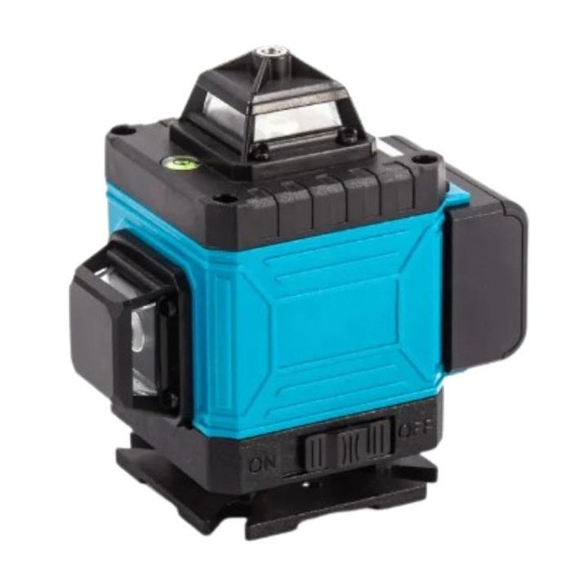 Лазерний рівень 4D 16 ліній зелений промінь самовирівнювання 4×360° штатив АКБ пульт, фото 1