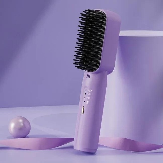 Акумуляторний випрямляч-розчіска для волосся RD-1733 титанове покриття 3 режими USB портативний, фото 1