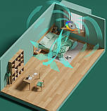 Настільний вентилятор RGB-підсвітка 3 швидкості поворот 180° USB заряджання, фото 2