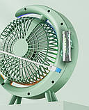 Настільний вентилятор RGB-підсвітка 3 швидкості поворот 180° USB заряджання, фото 9