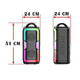 Портативна колонка Singer JQS4407 Акустична система 25 Вт RGB-підсвітка з мікрофоном і пультом Чорний, фото 2