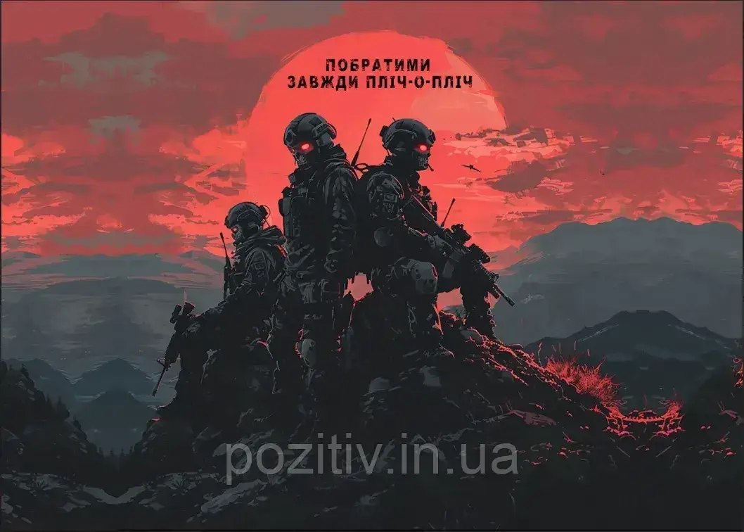 Флаг настенный Побратими завжди пліч о пліч, фото 1