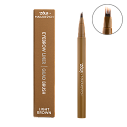 Лайнер для брів з квадро-пензлем Zola x Makarevich Eyebrow Liner Quad Brush Light Brown