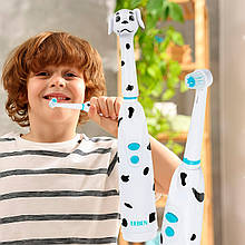 Дитяча електрична зубна щітка, що крутиться на батарейках + кришка HL268 3+ Долматинець (AX)