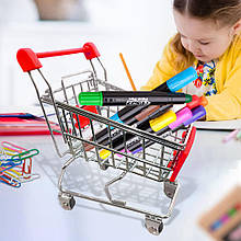 Декоративний міні візок-органайзер Mini Truck 12,5×11×8 см, міні-візок з супермаркету, Червоний (YAB)