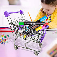 Декоративний міні візок-органайзер Mini Truck 12,5×11×8 см, міні-візок з супермаркету, Фіолетовий (YAB)