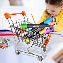 Декоративний міні візок-органайзер Mini Truck 12,5×11×8 см, міні-візок з супермаркету, Помаранчевий (YAB)