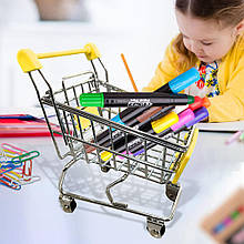 Декоративний міні візок-органайзер Mini Truck 12,5×11×8 см, міні-візок з супермаркету, Жовтий (YAB)