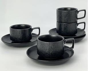 Кофейный сервиз Оленс Чорний обеліск 8 предметов 190мл (101-0501)